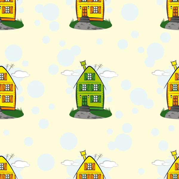 Modèle sans couture avec des maisons — Image vectorielle