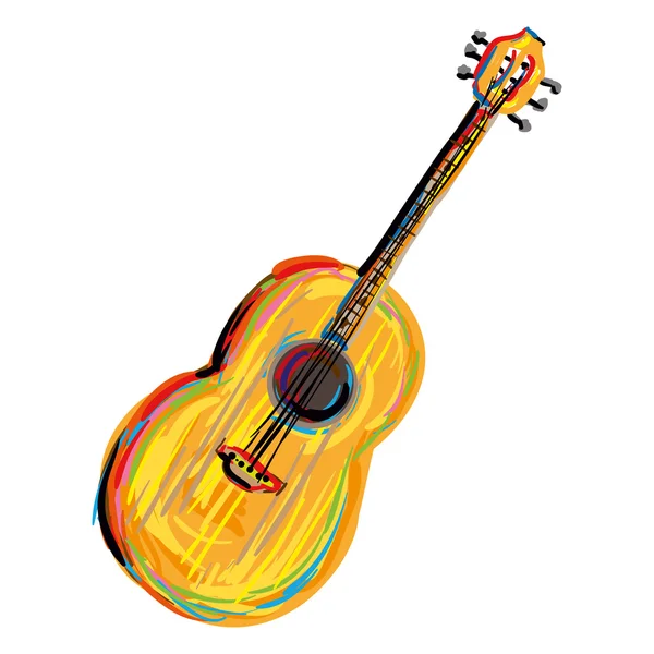 Guitarra acústica — Vector de stock