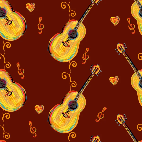 Background with acoustic guitars — Stock Vector