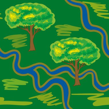 Dikişsiz ağaçlar desen