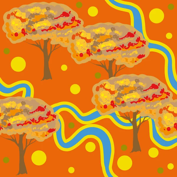 Naadloze bomen patroon — Stockvector