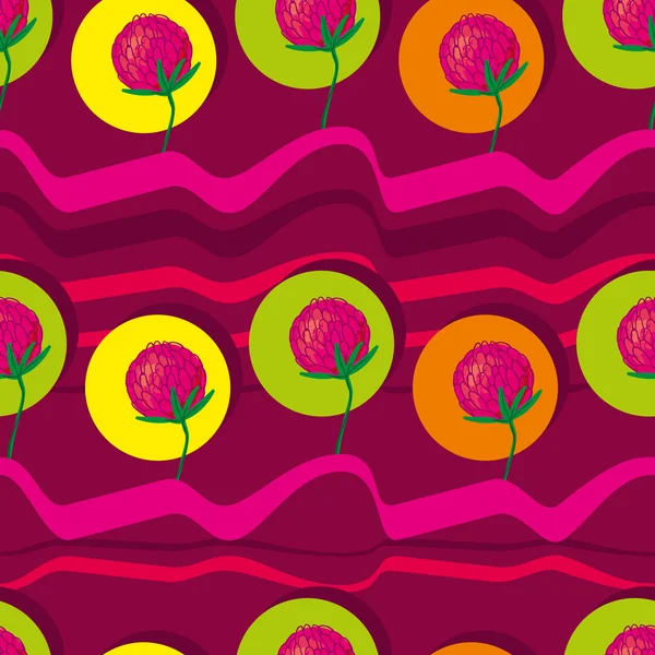 Zomer patroon met klaver bloemen — Stockvector