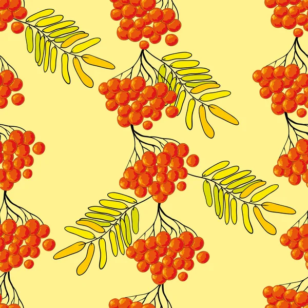 Червоні ягоди і жовте листя — стоковий вектор