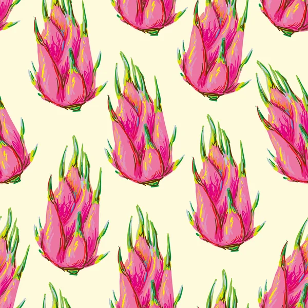 Pitaya plant patroon — Stockvector