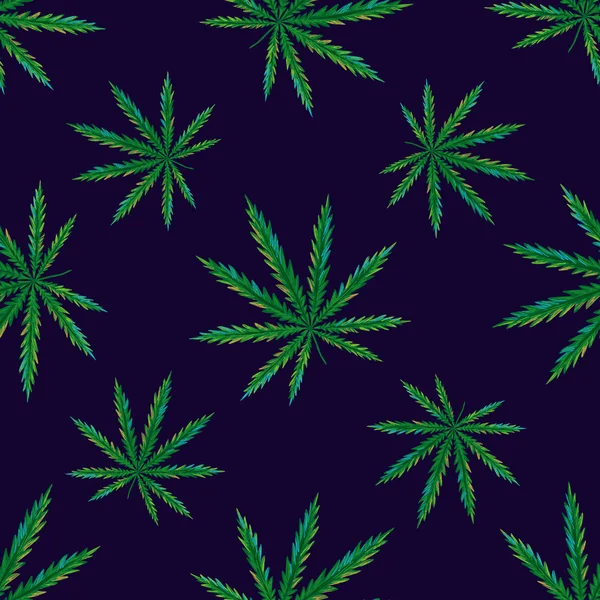 Feuilles de marijuana motif sans couture — Image vectorielle