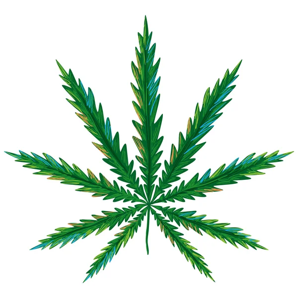 Hoja verde marihuana — Archivo Imágenes Vectoriales