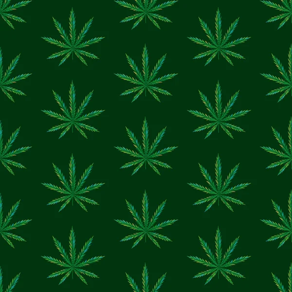 Marijuana bladen seamless mönster — Stock vektor