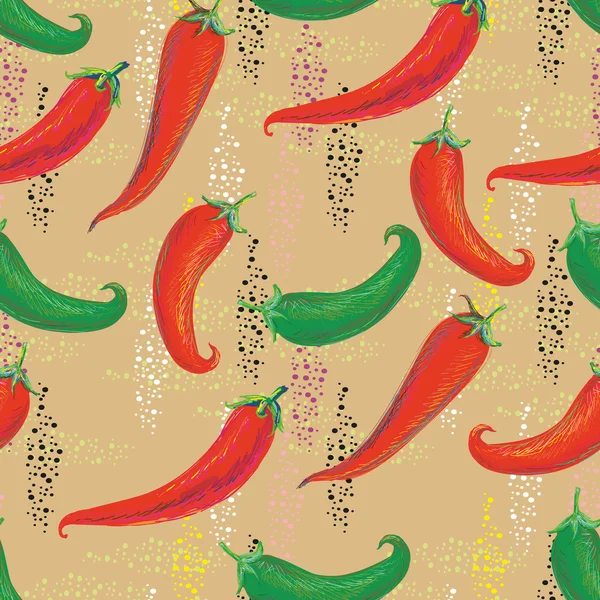 Patroon met chili peppers — Stockvector