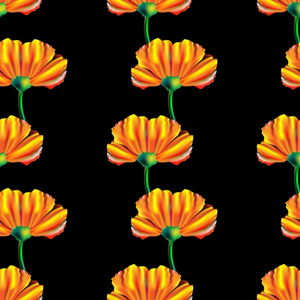 Seamless pattern with California poppies. — Stock Vector