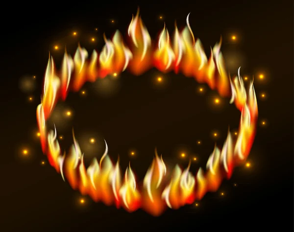 Láng tűz éget — Stock Vector