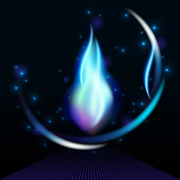 Fuego de llama azul — Archivo Imágenes Vectoriales