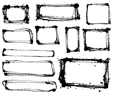 elle çizilmiş karalama şekiller kümesi