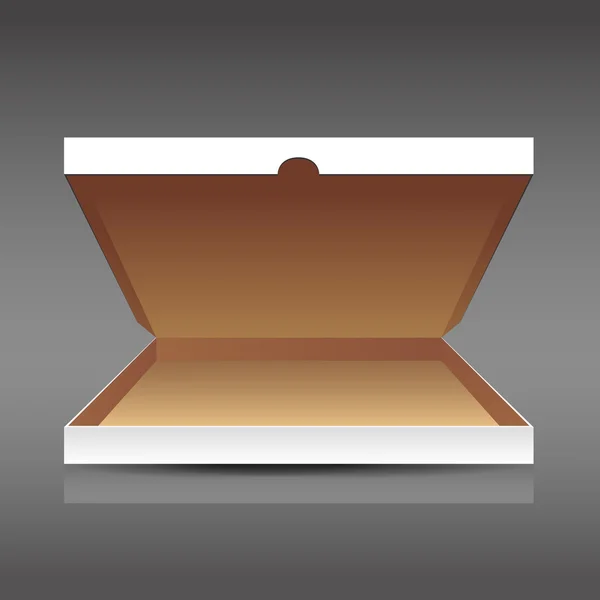 Caja de embalaje abierta para pizza — Vector de stock