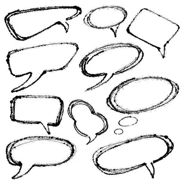 Hand Drawn Doodle Speech Bubbles — Stock Vector