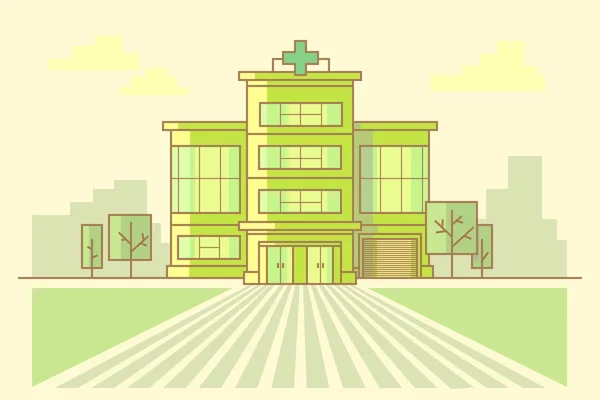 Edificio del hospital municipal — Vector de stock