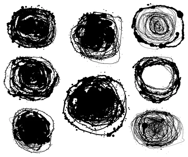 Conjunto de formas de garabato dibujadas a mano — Archivo Imágenes Vectoriales