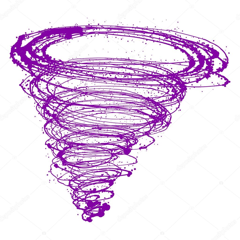Purple tornado on white