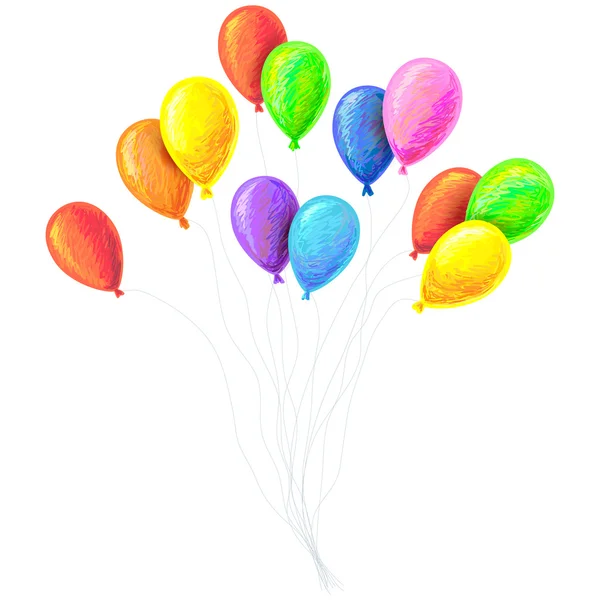 Carte d'anniversaire avec ballons — Image vectorielle