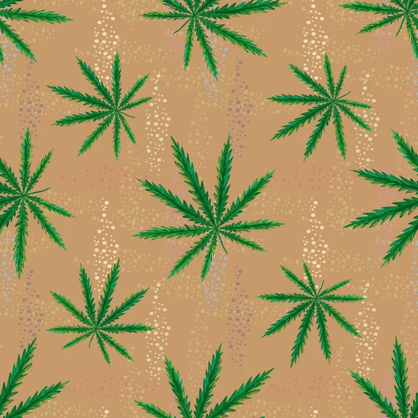 Cannabis leafs pola mulus - Stok Vektor
