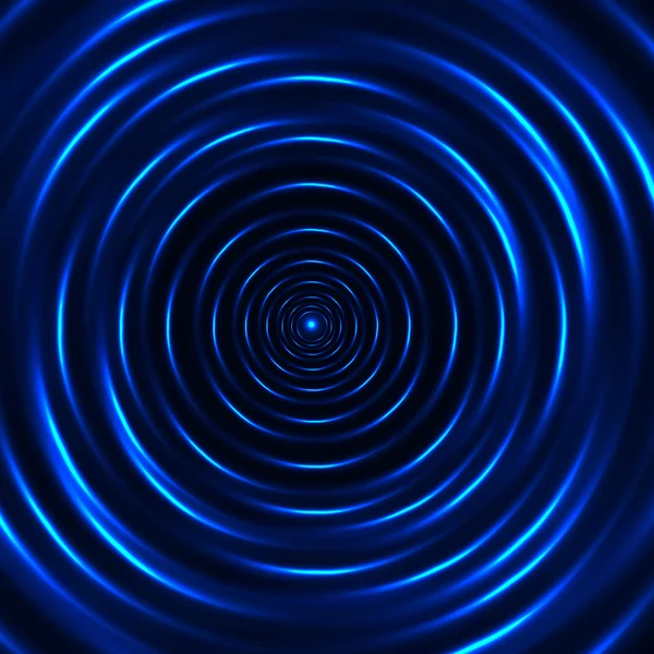 Cercles bleus sur fond noir — Image vectorielle
