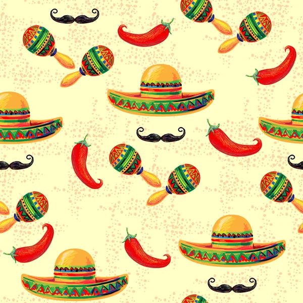 stock vector Mexican seamless music pattern