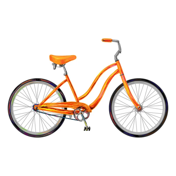 Laranja bicicleta retro — Vetor de Stock