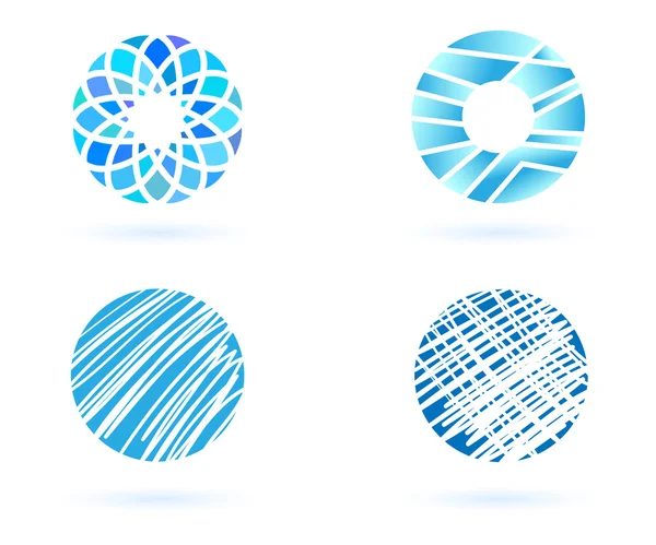 Set of blue round logo — Διανυσματικό Αρχείο