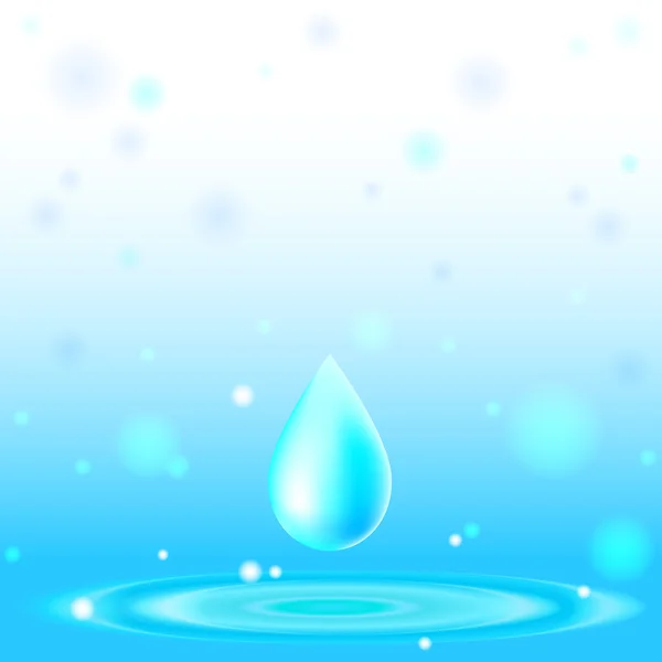 Superficie dell'acqua con goccia — Vettoriale Stock