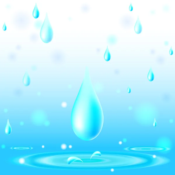 Water surface with drops — Stock Vector