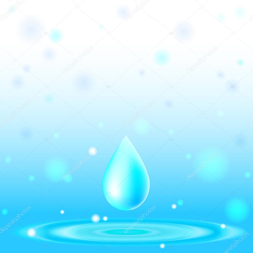 Water surface with drop