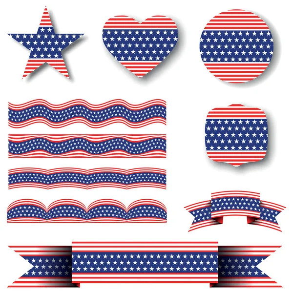 USA  Independence Day set — 图库矢量图片