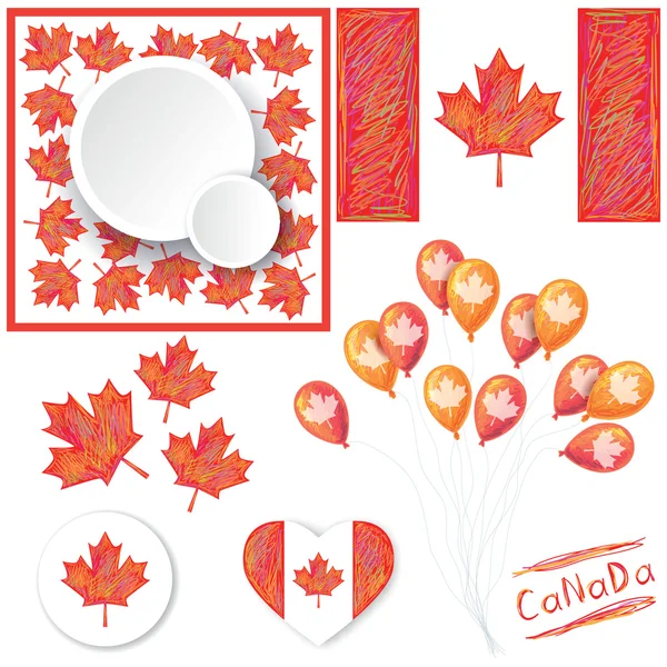 Set design elements for Canada Day — Stok Vektör