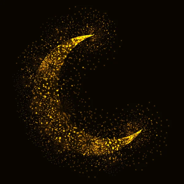 Shiny crescent moon background — 스톡 벡터