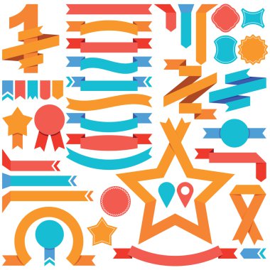 retro şeritler ve etiketleri kümesi.