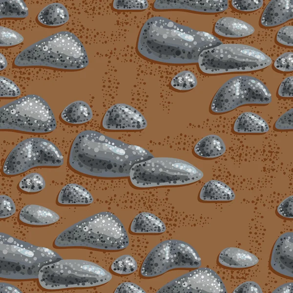 Naadloze patroon met stenen. — Stockvector