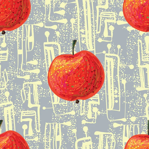リンゴを使った抽象的なシームレスなパターン — ストックベクタ