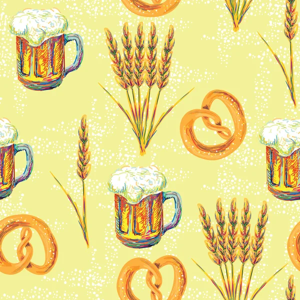 慕尼黑啤酒节无缝模式 — 图库矢量图片