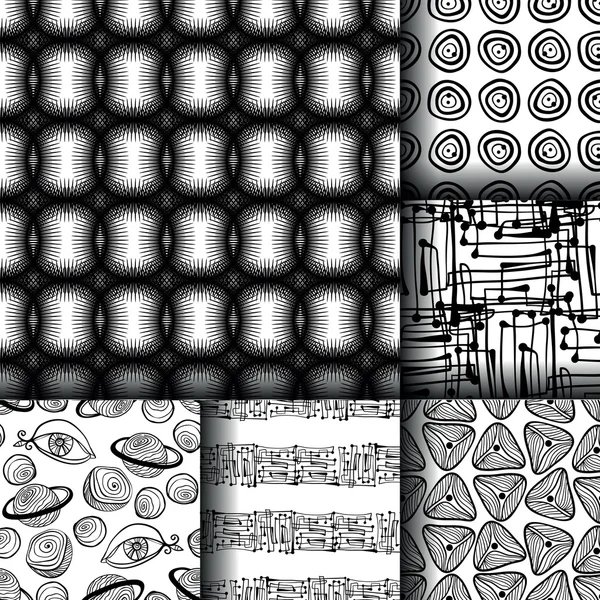 组 6 单色优雅无缝模式 — 图库矢量图片