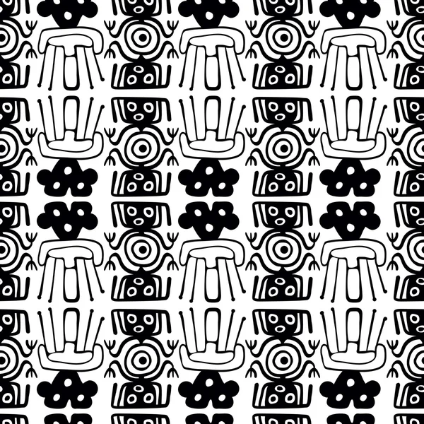 Seamless Mexican black and white pattern — 图库矢量图片