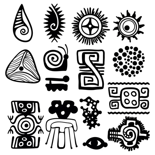 Aztec elements set — Stok Vektör