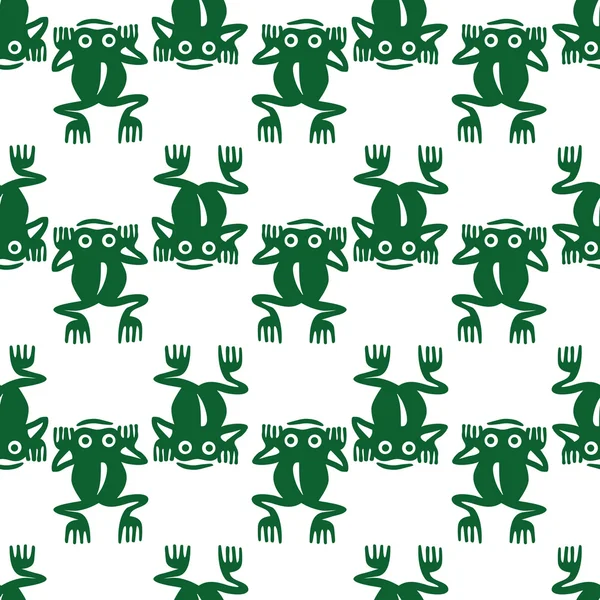 Ethnic seamless pattern with frog — Stok Vektör
