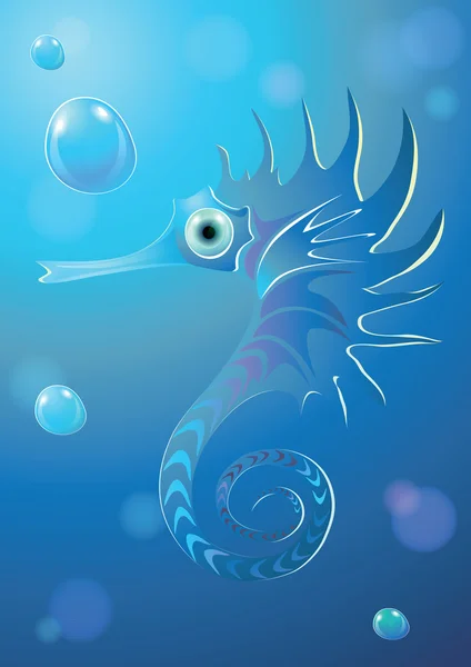 Illustration natation hippocampe (Hippocampe) — Image vectorielle