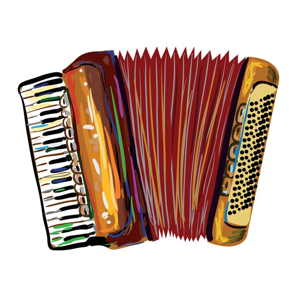 Instrumento musical. Clásico bayan — Vector de stock