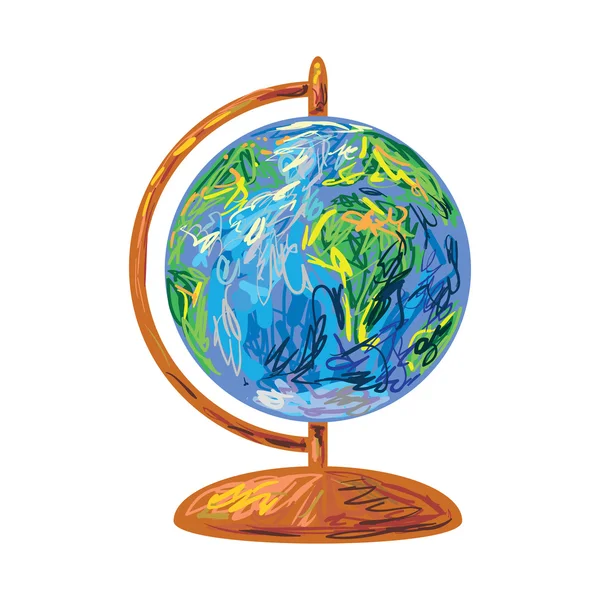Globus Erde Modell Illustration — Stockvektor