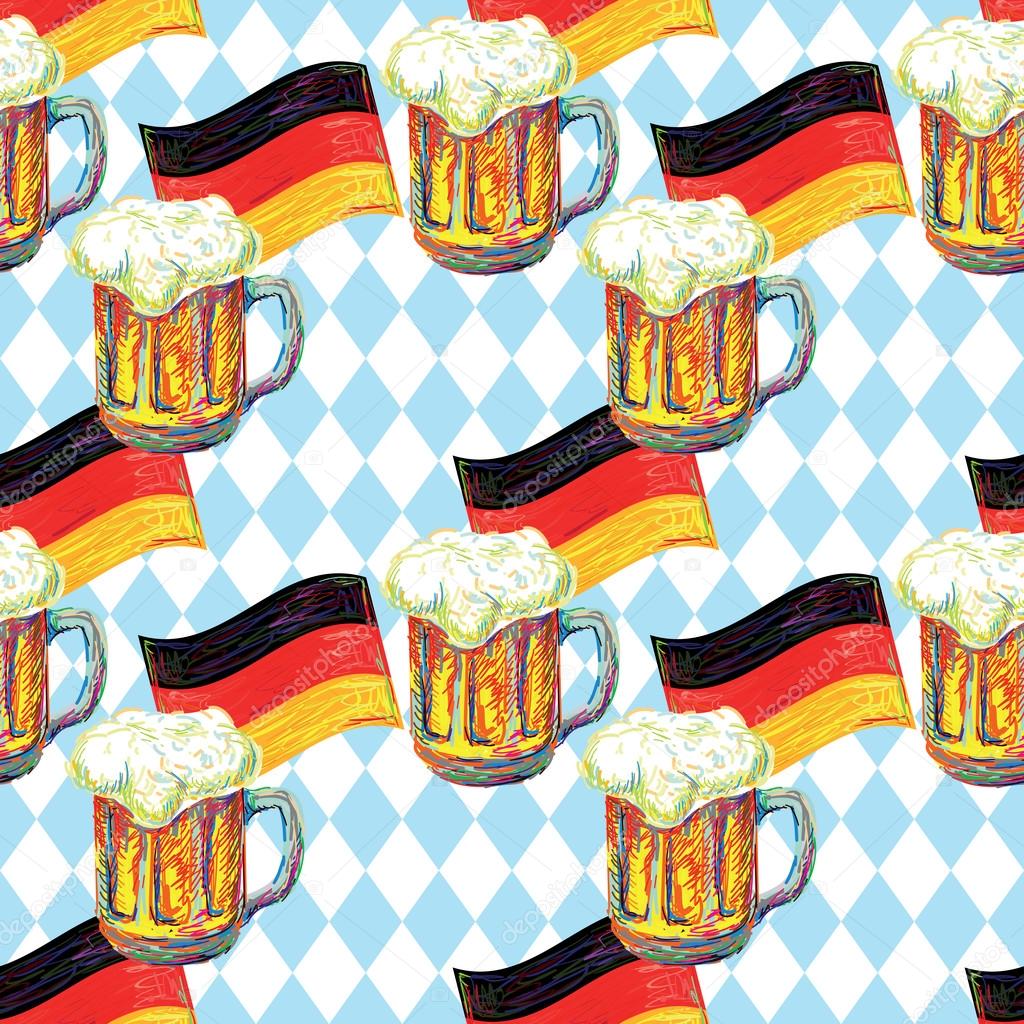 pattern Bavarian Oktoberfest beer