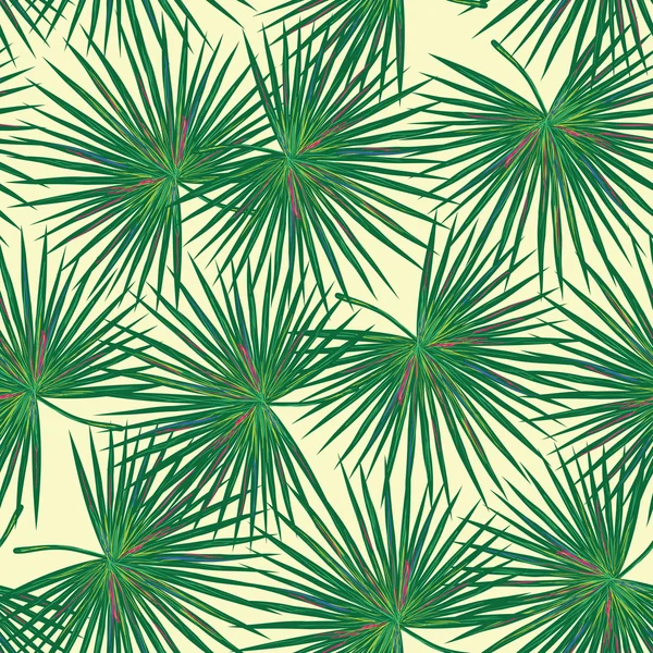 緑のヤシの葉のパターン. — ストックベクタ