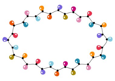 Christmas lights border, light string frame. Colorful Christmas frame with light bulb. Christmas lights decorative garland. Decorative garland. Xmas light border effect. Holiday decor