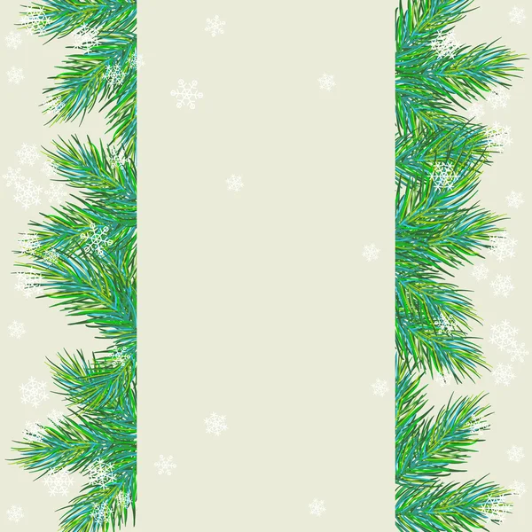 Weihnachtsgrußkarte mit Tannenzweigen — Stockvektor
