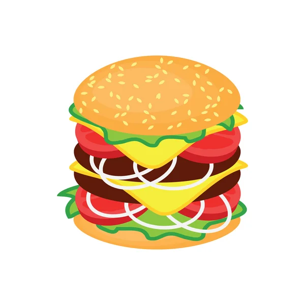 Primer plano de sabrosa hamburguesa — Vector de stock