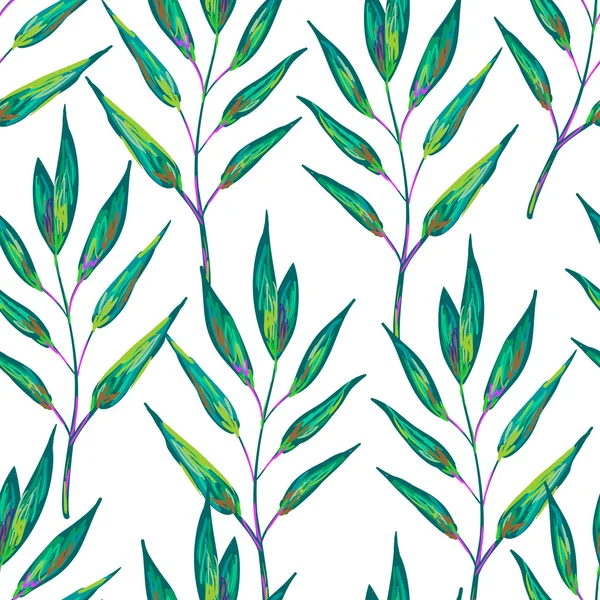 Seamless mönster med grön kvist — Stock vektor